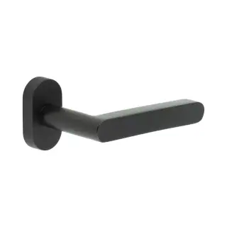 CR-101C4MB Frelan Hardware CRES Multi Point Oval Rose Door Handle Black &lpar;SS316&rpar;