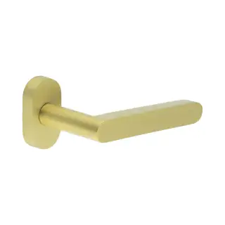 CR-101C4SB Frelan Hardware CRES Multi Point Oval Rose Door Handle Satin Brass &lpar;SS316&rpar;