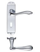 FB021CP - Zoo Hardware Fulton & Bray 'Arundel' Lever Lock &lpar;57mm c&sol;c&rpar; Handles on Short Backplate &lpar;175 x 42mm&rpar; Polished Chrome