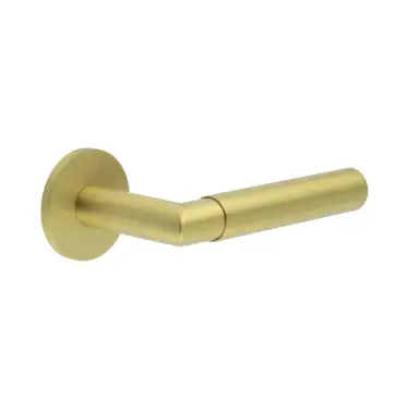 Click Here To Enlarge This Photo Of CR-102A2SB Frelan Hardware CRES Unsprung &lpar;Round Rose&rpar; Door Handle Satin Brass &lpar;SS316&rpar;