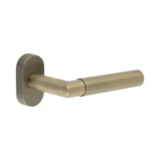 CR-102C4AB Frelan Hardware CRES Multi Point Oval Rose Door Handle Antique Brass &lpar;SS316&rpar;