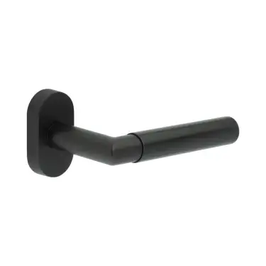 Click Here To Enlarge This Photo Of CR-102C4MB Frelan Hardware CRES Multi Point Oval Rose Door Handle Black &lpar;SS316&rpar;