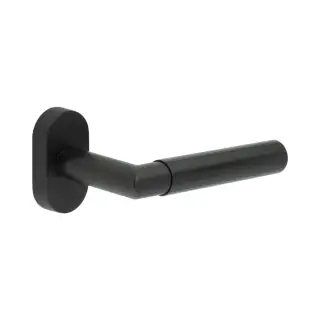 CR-102C4MB Frelan Hardware CRES Multi Point Oval Rose Door Handle Black &lpar;SS316&rpar;