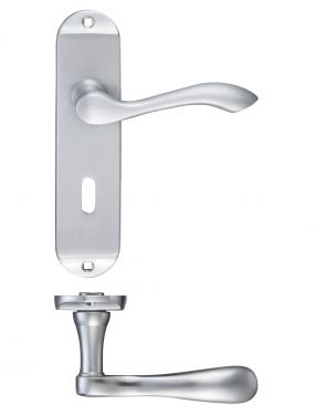 Click Here To Enlarge This Photo Of FB021SC - Zoo Hardware Fulton & Bray 'Arundel' Lever Lock &lpar;57mm c&sol;c&rpar; Handles on Short Backplate &lpar;175 x 42mm&rpar; Satin Chrome