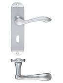 FB021SC - Zoo Hardware Fulton & Bray 'Arundel' Lever Lock &lpar;57mm c&sol;c&rpar; Handles on Short Backplate &lpar;175 x 42mm&rpar; Satin Chrome