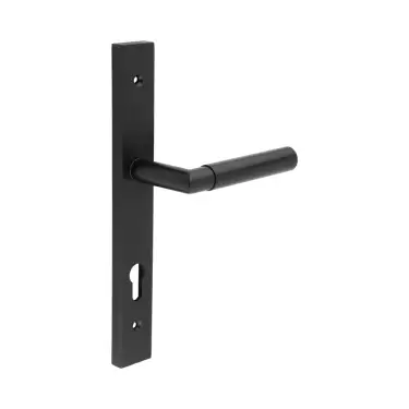 Click Here To Enlarge This Photo Of CR-102G4MB Frelan Hardware CRES 92mm Multi Point Backplate Door Handle &lpar;215mm c&sol;c&rpar; Black &lpar;SS316&rpar;