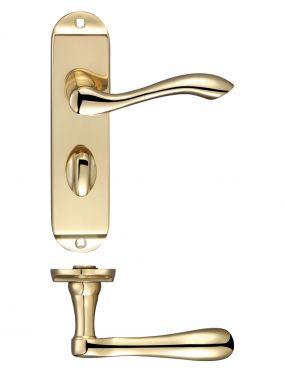 Click Here To Enlarge This Photo Of FB023 - Zoo Hardware Fulton & Bray 'Arundel' Lever Bathroom &lpar;57mm c&sol;c&rpar; Handles on Short Backplate &lpar;175 x 42mm&rpar; Polished Brass