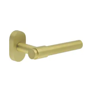 CR-103C4SB Frelan Hardware CRES Multi Point Oval Rose Door Handle Satin Brass &lpar;SS316&rpar;