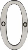C1560 0-SN Heritage Brass Numeral 0 Face Fix 76mm &lpar;3"&rpar; Satin Nickel Finish