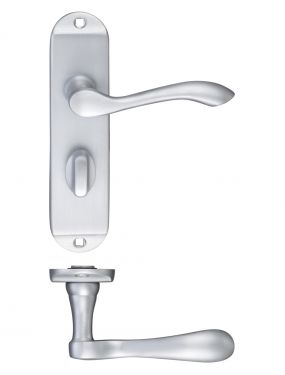 Click Here To Enlarge This Photo Of FB023SC - Zoo Hardware Fulton & Bray 'Arundel' Lever Bathroom &lpar;57mm c&sol;c&rpar; Handles on Short Backplate &lpar;175 x 42mm&rpar; Satin Chrome