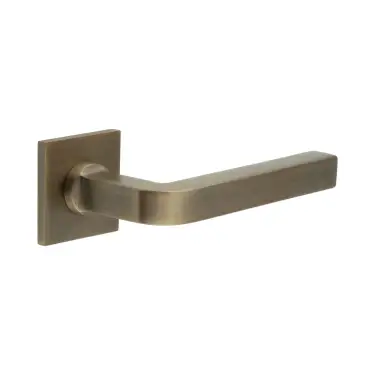 Click Here To Enlarge This Photo Of CR-104B1AB Frelan Hardware CRES Sprung &lpar;Square Rose&rpar; Door Handle Antique Brass &lpar;SS316&rpar;