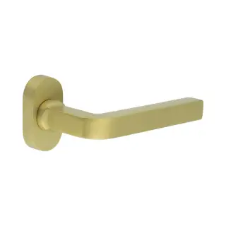 CR-104C4SB Frelan Hardware CRES Multi Point Oval Rose Door Handle Satin Brass &lpar;SS316&rpar;