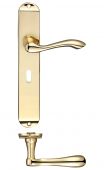 FB031 - Zoo Hardware Fulton & Bray 'Arundel' Lever Lock &lpar;57mm c&sol;c&rpar; Handles on Long Backplate &lpar;245 x 42mm&rpar; Polished Brass