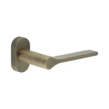 Click Here To Enlarge This Photo Of CR-105C4AB Frelan Hardware CRES Multi Point Oval Rose Door Handle Antique Brass &lpar;SS316&rpar;