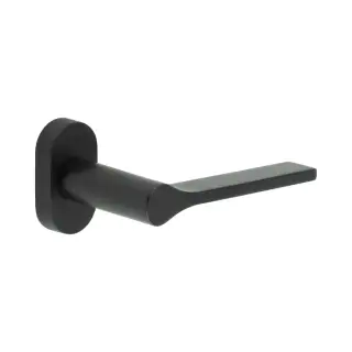 CR-105C4MB Frelan Hardware CRES Multi Point Oval Rose Door Handle Black &lpar;SS316&rpar;