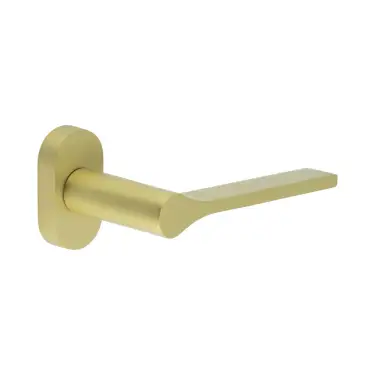 Click Here To Enlarge This Photo Of CR-105C4SB Frelan Hardware CRES Multi Point Oval Rose Door Handle Satin Brass &lpar;SS316&rpar;