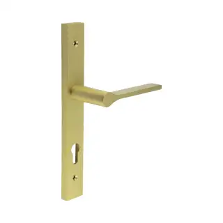 CR-105G4SB Frelan Hardware CRES 92mm Multi Point Backplate Door Handle &lpar;215mm c&sol;c&rpar; Satin Brass &lpar;SS316&rpar;