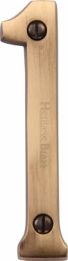 Click Here To Enlarge This Photo Of C1560 1-AT Heritage Brass Numeral 1 Face Fix 76mm &lpar;3"&rpar; Antique Brass Finish