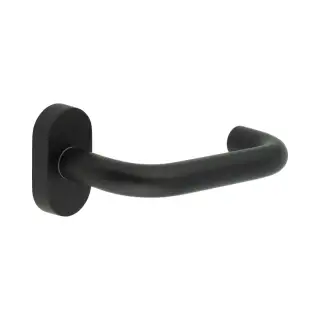 CR-106C4MB Frelan Hardware CRES Multi Point Oval Rose Door Handle Black &lpar;SS316&rpar;