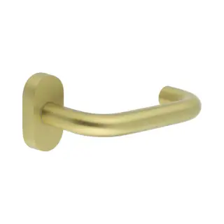 CR-106C4SB Frelan Hardware CRES Multi Point Oval Rose Door Handle Satin Brass &lpar;SS316&rpar;