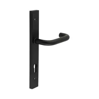 CR-106G4MB Frelan Hardware CRES 92mm Multi Point Backplate Door Handle &lpar;215mm c&sol;c&rpar; Black &lpar;SS316&rpar;