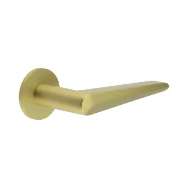 Click Here To Enlarge This Photo Of CR-107A1SB Frelan Hardware CRES Sprung &lpar;Round Rose&rpar; Door Handle Satin Brass &lpar;SS316&rpar;