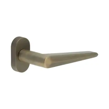 Click Here To Enlarge This Photo Of CR-107C4AB Frelan Hardware CRES Multi Point Oval Rose Door Handle Antique Brass &lpar;SS316&rpar;