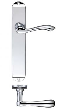 Click Here To Enlarge This Photo Of FB032CP - Zoo Hardware Fulton & Bray 'Arundel' Lever Latch Handles on Long Backplate &lpar;245 x 42mm&rpar; Polished Chrome