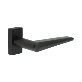 CR-107D4MB Frelan Hardware CRES Multi Point Rectangular Rose Door Handle Black &lpar;SS316&rpar;