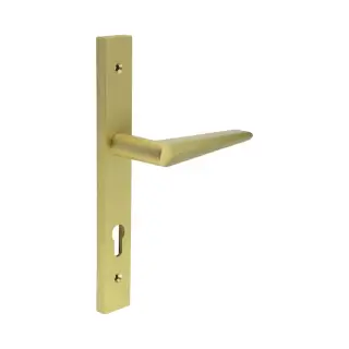 CR-107G4SB Frelan Hardware CRES 92mm Multi Point Backplate Door Handle &lpar;215mm c&sol;c&rpar; Satin Brass &lpar;SS316&rpar;