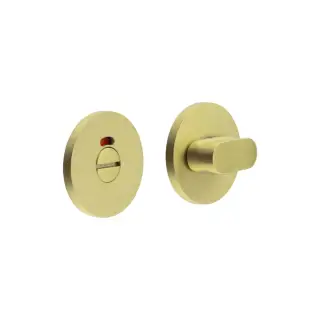 CR-801AJ7SB Frelan Hardware CRES Thumb Turn & Release &lpar;Round Rose&rpar; with Indicator Satin Brass &lpar;SS316&rpar;
