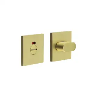 CR-801BK7SB Frelan Hardware CRES Thumb Turn & Release &lpar;Square Rose&rpar; with Indicator Satin Brass &lpar;SS316&rpar;