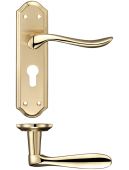 FB041EPSBPB - Zoo Hardware Fulton & Bray 'Lincoln' Lever Euro Profile Lock &lpar;47&period;5mm c&sol;c&rpar; Handles &lpar;180 x 48mm&rpar; Satin&sol;Polished Brass