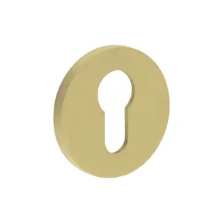 CR-S10SB Frelan Hardware CRES Euro Keyway &lpar;Round Rose&rpar; Escutcheon Satin Brass &lpar;SS316&rpar;