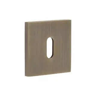 CR-T10AB Frelan Hardware CRES Standard Keyway &lpar;Square Rose&rpar; Escutcheon Antique Brass &lpar;SS316&rpar;