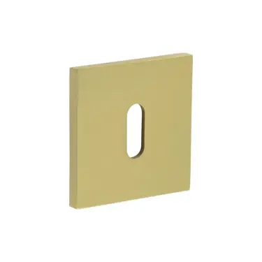 Click Here To Enlarge This Photo Of CR-T10SB Frelan Hardware CRES Standard Keyway &lpar;Square Rose&rpar; Escutcheon Satin Brass &lpar;SS316&rpar;