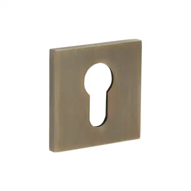 Click Here To Enlarge This Photo Of CR-U10AB Frelan Hardware CRES Euro Keyway &lpar;Square Rose&rpar; Escutcheon Antique Brass &lpar;SS316&rpar;