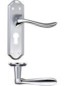 FB041EPSCCP - Zoo Hardware Fulton & Bray 'Lincoln' Lever Euro Profile Lock &lpar;47&period;5mm c&sol;c&rpar; Handles &lpar;180 x 48mm&rpar; Satin&sol;Polished Chrome
