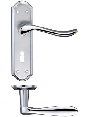 Click Here To Enlarge This Photo Of FB041SCCP - Zoo Hardware Fulton & Bray 'Lincoln' Lever Lock &lpar;57mm c&sol;c&rpar; Handles &lpar;180 x 48mm&rpar; Satin&sol;Polished Chrome