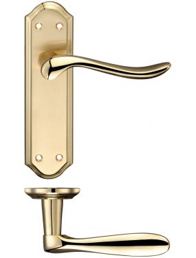 Click Here To Enlarge This Photo Of FB042SBPB - Zoo Hardware Fulton & Bray 'Lincoln' Lever Latch Handles &lpar;180 x 48mm&rpar; Satin&sol;Polished Brass