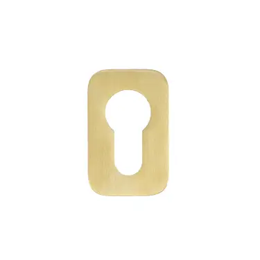 Click Here To Enlarge This Photo Of RT001-MINISQ-PVDSB - Zoo Hardware Rosso Tecnica 'Mini' Squircle Euro Profile Escutcheons &lpar;Pair&rpar;  - PVD Satin Brass
