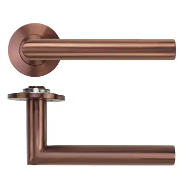 Click Here To Enlarge This Photo Of RT010-SLIM-PVDBZ - Zoo Hardware Rosso Tecnica 'Lugano' Lever on 4mm Round Slim Rose &lpar;Sprung&rpar; - PVD Satin Bronze