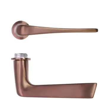 Click Here To Enlarge This Photo Of RT020-MINI-PVDBZ - Zoo Hardware Rosso Tecnica 'Como' Lever on Round Mini Rose - PVD Satin Bronze