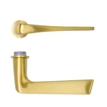 Click Here To Enlarge This Photo Of RT020-MINI-PVDSB - Zoo Hardware Rosso Tecnica 'Como' Lever on Round Mini Rose - PVD Satin Brass