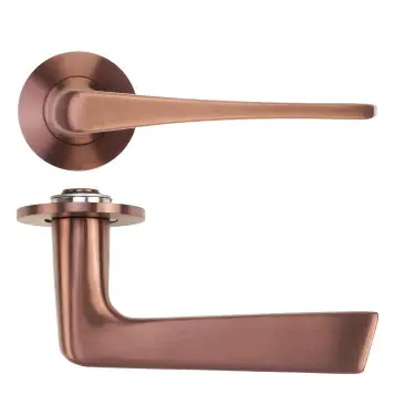 Click Here To Enlarge This Photo Of RT020-SLIM-PVDBZ - Zoo Hardware Rosso Tecnica 'Como' Lever on 4mm Round Slim Rose &lpar;Sprung&rpar; - PVD Satin Bronze