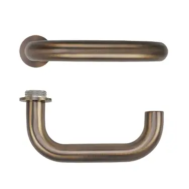 Click Here To Enlarge This Photo Of RT030-MINI-AB - Zoo Hardware Rosso Tecnica 'Maggiore' Lever on Round Mini Rose - Antique Brass