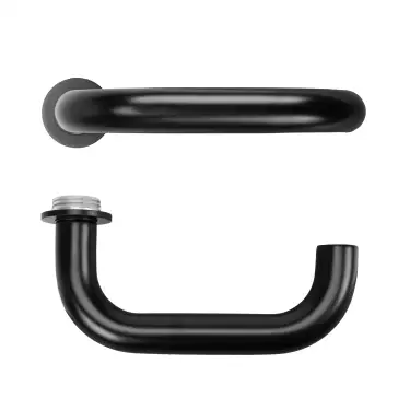 Click Here To Enlarge This Photo Of RT030-MINI-PVDBLK - Zoo Hardware Rosso Tecnica 'Maggiore' Lever on Round Mini Rose - PVD Black