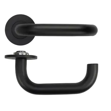 Click Here To Enlarge This Photo Of RT030-SLIM-PCB - Zoo Hardware Rosso Tecnica 'Maggiore' Lever on 4mm Round Slim Rose &lpar;Sprung&rpar; - Powder Coat Black