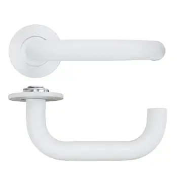 Click Here To Enlarge This Photo Of RT030-SLIM-PCW - Zoo Hardware Rosso Tecnica 'Maggiore' Lever on 4mm Round Slim Rose &lpar;Sprung&rpar; - Powder Coat White