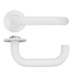 RT030-SLIM-PCW - Zoo Hardware Rosso Tecnica 'Maggiore' Lever on 4mm Round Slim Rose &lpar;Sprung&rpar; - Powder Coat White